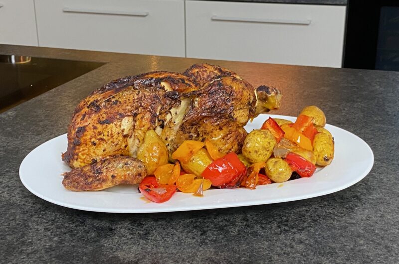 Brathähnchen mit Gemüse aus dem Dampfbackofen